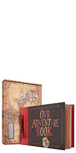 JIMBON Our Adventure Book Scrapbook Photo Album Retro Style Embossed Letter Cover Travel Diary Journal Scrap Book Kit For Couples,Memory Book For Anniversary Wedding