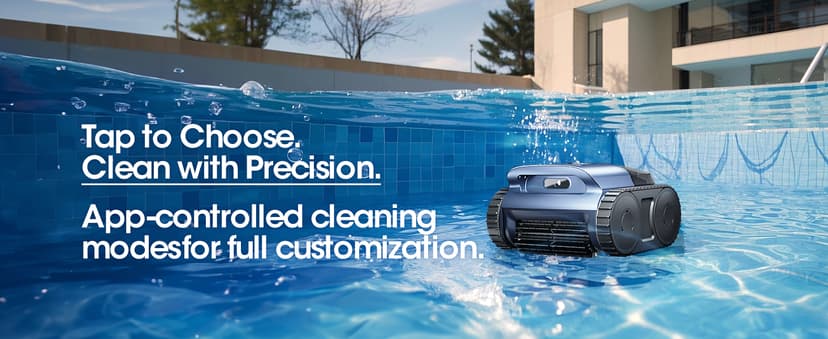 Cordless Robotic Pool Vacuum, Pool Cleaner with Track Drive & Sonar Navigation, 180W Brushless Motor, Wall & Waterline Climbing, 150-Min Runtime, for Inground & Above-Ground Pools up to 2150 Sq. Ft.