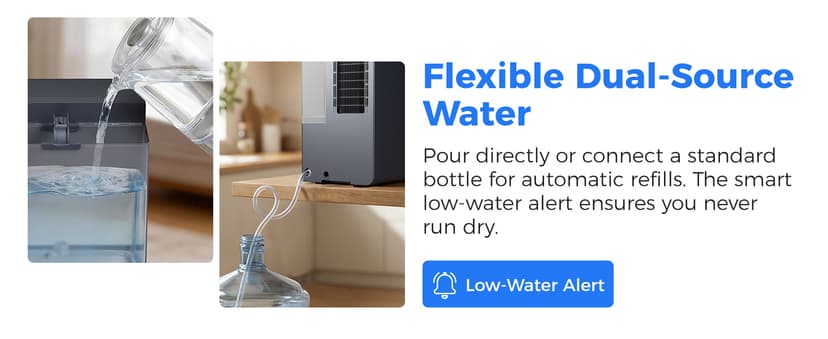 3-in-1 Water Dispenser with Ice Maker - Coffee Maker Countertop Bullet Ice Maker with 12H Timer, Hot/Cold/Warm Adjustable Volume Water, K-Cup® Ground Coffee Brewer for Home Office Studio Gift