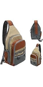 MYDAYS Fishing Chest Pack, Fly Fishing Bag for Men and Women, Tackle and Fly Boxes Storage Pack, Hunting Binocular Pack (Grey)