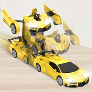 Transform Remote Control Car, RC Cars for Boys Age 3-5 6-8, One-Button Transform Toy Cars, 2.4GHz, 360° Spin, 1:16 Scale, Flashing Headlight,3-8 Year Old Grandkids Christmas Birthday Gifts