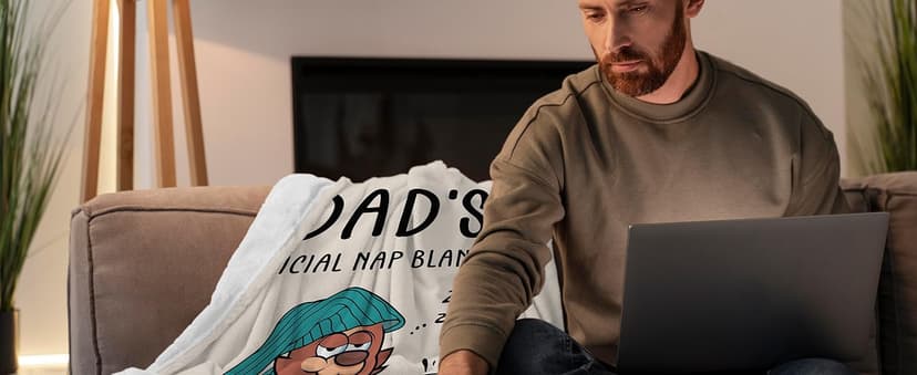 SteadStyle Dad Gifts from Daughter or Son, Dad Birthday Gifts Blanket, Father Gift for Father's Day, Christmas, Thanksgiving, Fluffy Blanket for Daddy, 60'' x 50'' (Beige)