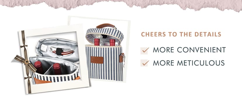 Tirrinia 2 Bottle Wine Gift Tote Carrier - Leakproof & Insulated Padded Versatile Wine Cooler Bag for Travel, BYOB Restaurant, Wine Tasting, Party, Dinner,Gift for Wine Lovers,Grey