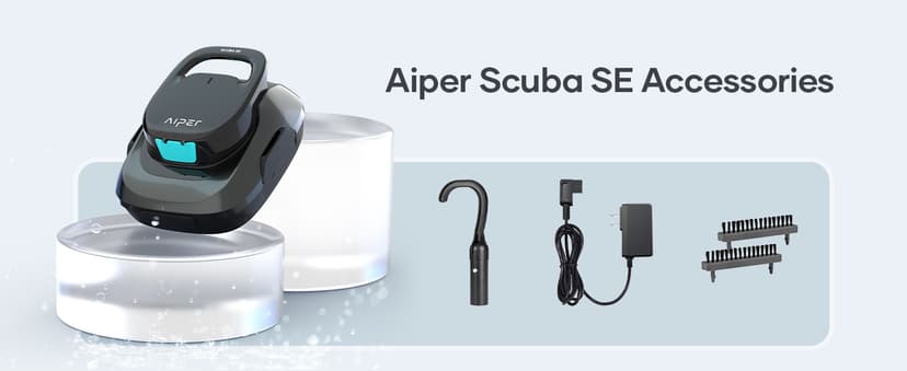 AIPER Scuba SE Cordless Pool Cleaner with 90-Min Runtime, Smart Self-Parking, Lightweight, Pool Vacuum for Above Ground Pools up to 860 Sq.ft