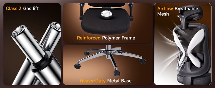 amseatec Office Chair Ergonomic Desk Chair,350 LBS Home Mesh Office Desk Chairs with 3D Adjustable Lumbar Support,5D Flip-up Arms,2D Adjustable Headrest,Comfortable Computer Gaming Chairs(Black)