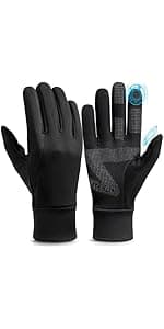 OZERO Work Gloves Winter Insulated Snow Cold Proof Leather Glove Thick Thermal Imitation Lambswool - Extra Grip Flexible Warm for Working in Cold Weather for Men and Women (Brown,Large)