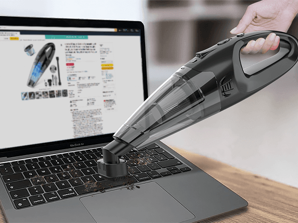 BSRCO Handheld Vacuum Cordless Rechargeable 3-in-1, Car Vacuum Portable Cordless with USB Charge, Handheld Vacuum with LED Light, HEPA Filter, 1.65LBs Lightweight Vacuum Cleaner for Dust, Pet Hair