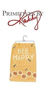 Primitives by Kathy Cotton Dish Towel Set - Dog Design, Kitchen/Bathroom Decor, Tea Towels, 28"x28"