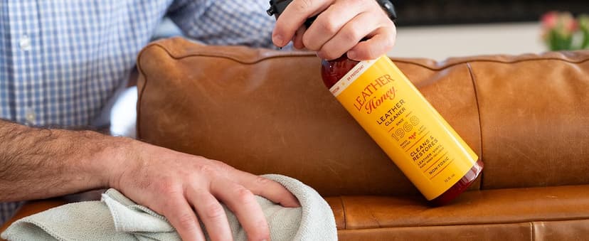 Leather Honey Leather Cleaner Spray: UV Protectant, Non-Toxic & Made in the USA Since 1968. Cleans & Protects Leather, Faux & Vinyl - Couches, Car Seats, Purses, Shoes, Bags & Tack. Safe for Any Color