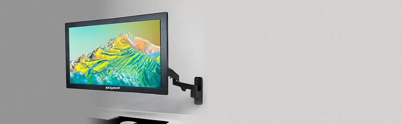 SKitphrati 15.6 Inch Small PC Monitor, FHD VA 1080P Desktop Display with 1920x1080 99% sRGB HDMI VGA Ports, 2 Hole Mounting, LED Monitor for PC, Laptop and Computer, Black