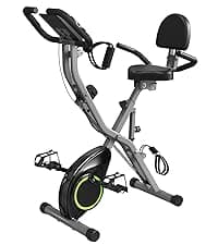 Foldable Exercise Bike for Small Apartments, Stationary Bikes for Home, Indoor Portable Cycling Bike with 16-Level Magnetic Resistance, 260LBS Capacity, 5.5 LBS Flywheel, for Small Space Workout 816