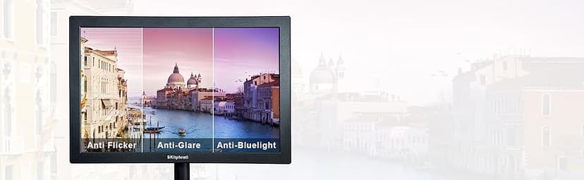 SKitphrati 15.6 Inch Small PC Monitor, FHD VA 1080P Desktop Display with 1920x1080 99% sRGB HDMI VGA Ports, 2 Hole Mounting, LED Monitor for PC, Laptop and Computer, Black