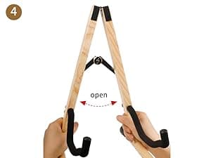 MUSO Guitar Stand,Acoustic Guitar Stand,Wood Classical Electric Guitar Stand,Foldable Bass Guitar Stand,Guitar Accessories also fit Bass,Violin,Ukulele(Zebra)