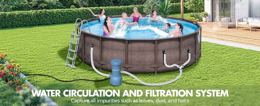 KimFilter Pro Series 1000 GPH Above Ground Pool Filter Pump, Powerful Pool Cartridge Filter Pump, Water Circulation and Filtration System -Improved Water Clean & Clarity, Pools Pumps Above Ground-Gray