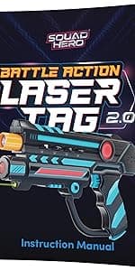 Squad Hero Rechargeable Laser Tag for Kids, Teens & Adults - Boys Gifts - Blasters & Vest Sensors - Fun Ideas Age 8+ Year Old Toys - 4 Set - Lazer Teen Boy Game Boys & Girls Outdoor Teenage Activities