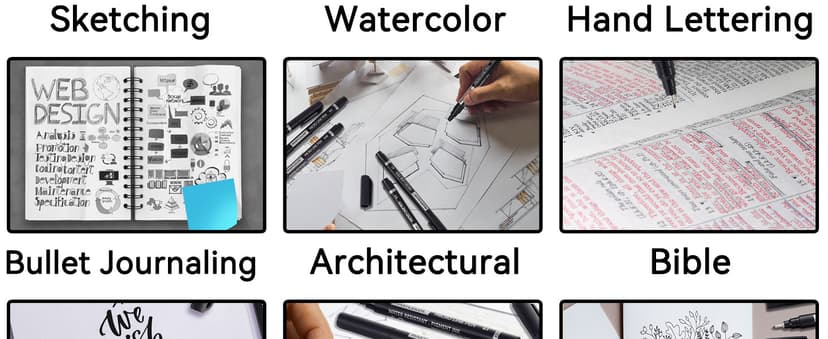 MARTCOLOR Micro Pen Fineliner Pens, 10 Size Fine Point Archival Black Ink Pens, Waterproof Multiliner Pen for Artist Illustration, Sketching, Art Drawing, Anime, Manga, DIY Gifts Projects