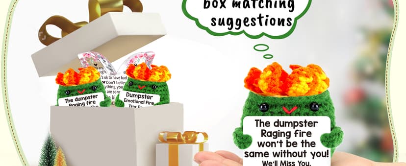 Positive Crochet Dumpster Emotional Fire Christmas Stocking Stuffers Thank You Birthday Retirement for Women Men Chaos Coordinator Office Funny Gag Boss Lady Gifts Going Away Farewell for Coworkers