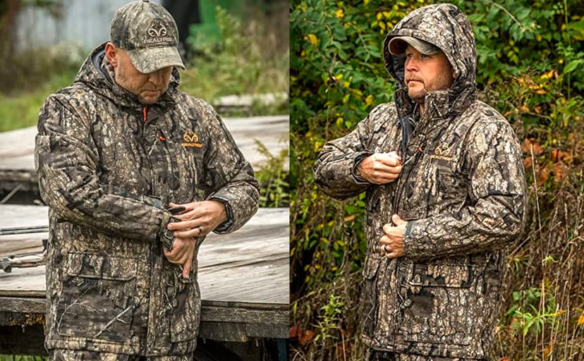 Realtree Men's Camo Hunting Insulated Water Resistant Breathable Midweight Super Warm Bibs Coveralls
