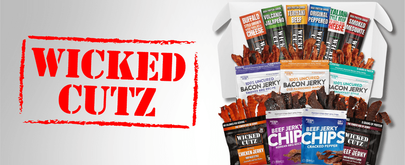 Wicked Cutz Beef Jerky Variety Pack, 5 Flavors & Up to 36g Protein Per Bag, Tender & Easy to Chew Alternative to Beef Sticks, USA Made High Protein Carnivore Snacks (5 Bags, 1 of Each Flavor)