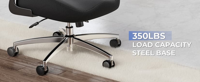 Ergonomic Office Chair with Headrest, Lumbar Support, Flip-Up Armrests, Thick Memory Foam Seat - 350lbs Capacity, Adjustable Height for Big & Tall, Perfect for Home Office Studios