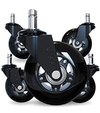 The Office Oasis Original Rollerblade Office Chair Wheels (As Seen On PBS) - Incredibly Smooth & Quiet Casters - Safe for Hardwood Floors & Carpet - Easy Installation with Universal Fit - Set of 5
