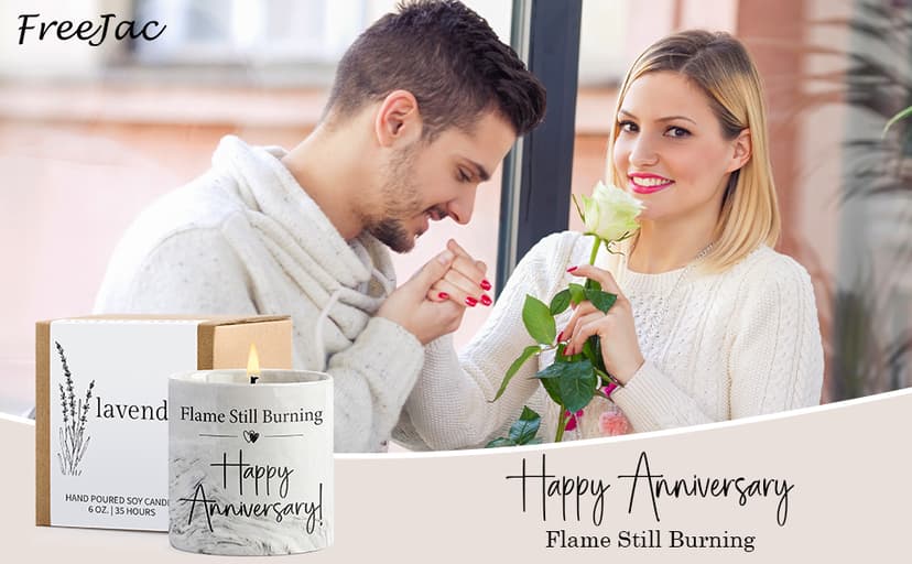 Anniversary Candle - Aniversario Gifts for Men, Women & Couples - Romantic Gifts for Him, Her - 6oz