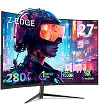 Z-Edge 34" Curved Gaming Monitor, WQHD 1440P 165Hz 144Hz PC Monitor, MPRT 1ms, 21:9 Aspect Ratio, 1500R, 16.7M Colors, 3000:1 Contrast, UG34 Frameless Bezel, 2X DP 1.4 Ports and 2X HDMI 2.0 Port