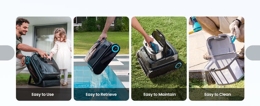 (2026 Upgrade) AIPER Scuba X1 Cordless Robotic Pool Cleaner with Micromesh Ultra-Fine Filter, Include Wireless Charging Dock, Cross Pattern Smart Navigation, Horizontal Waterline Scrubbing