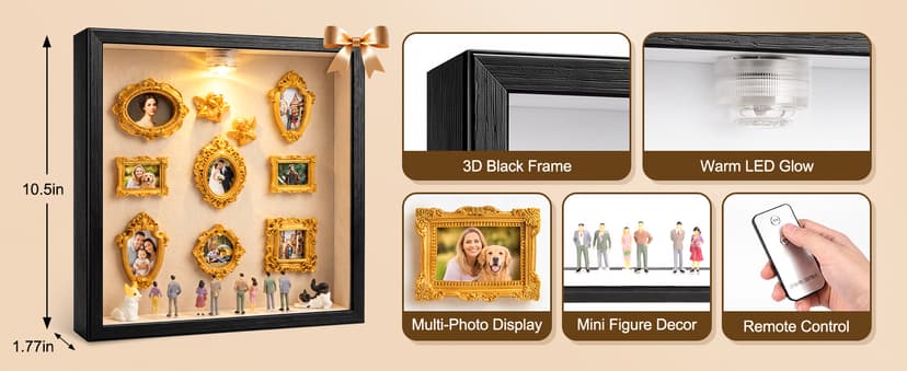 Creative Story Scene Building Set with Remote Control Warm Light, Vintage Decor Gift for Women, Friends and Family BlueFire DIY Mini Museum Kit, Handmade Shadow Box Craft with LED Light B0H29B9VVH