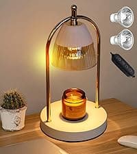 GEEZO Fragrance Candle Warmer Lamp,Electric Candle Warmer with Timer & Dimmer,Mom Christmas Birthday Gifts for Women, House Warming Gifts New Home Bedroom Decor