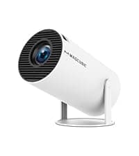 Mini Projector 4K support with WiFi 6 and Bluetooth 5.4, 5w Soundbase Speaker, Auto Vertical Keystone 180°Rotatable Portable Proyector for Home Bedroom Outdoor HY300Pro+