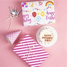 WRAPAHOLIC Reversible Birthday Wrapping Paper - Mini Roll - 17 Inch X 33 Feet - Colorful Balloon with Confetti Design for Birthday, Holiday, Party, Baby Shower B0BJ6V38SZ