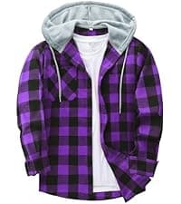 Big Tall, with Pocket, Adjustable Cuffs, Machine Wash, Business,Work, Office, Vacation, Graduation, Wedding, Party, Daily ZITY Men's Flannel Hoodie Shirts Casual Button Down Long Sleeve Plaid Shirt B0BB2JC2QX