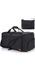 Urtala 80L EXTRA LARGE Duffle Bag for Travel, 26" Foldable Travel Duffel Bag with Shoe Compartment for Men Women, Waterproof & Tear Resistant (Black, EXTRA LARGE, 80L)