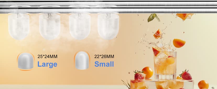 NEWBULIG Ice Makers Countertop with Handle, Portable Ice Machine, 9 Bullet Cubes in 6 Mins, 26lbs in 24Hrs, Auto-Cleaning, with Basket and Scoop, for Home, Kitchen, RV, Camping, Black