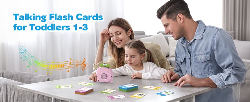 Montessori Language Learning Toys with 224 Words, Pocket Speech Therapy Toys, Children's Sensory Educational Toys Airbition Talking Flash Cards for Toddlers Ages 1‑4,224 Words English Pink B0D478JF4R