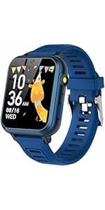 Smart Watch for Kids Age 3-12, Kids Smart Watch Boys with 24 Games HD Touch Screen Pedometer Camera Music Player Alarm Clock Flashlight 12/24 hr Toys for 6 7 8 9 10 Year Old Boy Birthday Gift