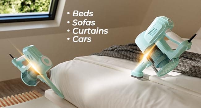 Roomie Tec Corded Stick Vacuum Cleaner - 450W, Lightweight 2 in 1 Handheld with Powerful Suction, Bagless HEPA Filter, Large Dust Capacity, 20ft Cable - Ideal for Floors, Dorm Room, & Home Cleaning