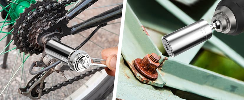 Super Universal Socket Tools Gifts for Men - Christmas Stocking Stuffers for Men Grip Socket Set with Power Drill Adapter Cool Stuff Ideas Gadgets for Him Birthday Gifts for Dad Women Husband (7-19mm)