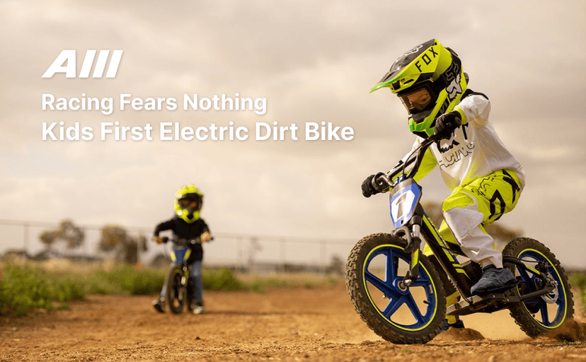 AIII Lightweight Electric Dirt Bike for Kids, 170/340W Electric Motorcycle Up to 10/12MPH, 24V Detachable Battery, Hand-Operated Dual Brakes Electric Balance Bike for Ages 3-6/5-12