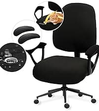 Water Resistant Stretch Computer Office Chair Cover with Durable Zipper Universal Washable Removable Spandex Rotating Boss Chair Slipcovers Anti-dust Soft Desk Chair Seat Protector for Dogs Cats Pets