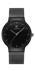 CHEETAH Minimalist Waterproof Quartz Watches for Men with Leather Strap, Auto Date