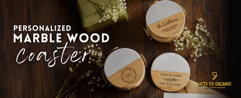 Personalized Coasters, Wedding Gift for Couple, Custom, Premium Craftsmanship Durability Tested, Custom Bar Coasters for Drinks with Monogram Engraved, Great Newlywed