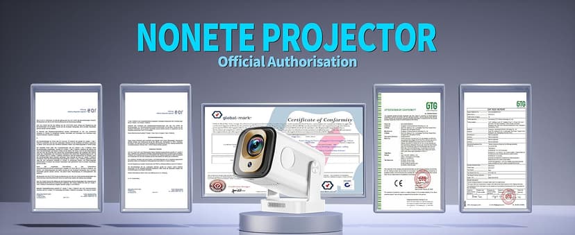 【Built-in Apps】Mini Projector 1080P with WiFi 6 and Bluetooth 5.4, 4K Full HD Projector Features Auto Focus & Keystone, Portable Projector Support 270° Rotatable, Compatible with Phone/HDMI/USB-White