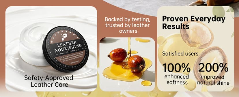 Leather Conditioner - 2 Pack, All-In-One Leather Care Treatment for Couch, Sofa & Furniture, Restores Softness & Shine, Safe for Shoes, Boots, Purses, Car Interior & Leather Seats, Family & Pet Safe