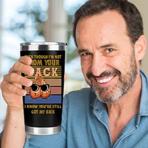 Bonus Dad Gifts - Funny Step Dad Gifts From Daughter, Son, Kids for Christmas Father's Day, Birthday - Best Bonus Dads Travel Coffee Mug 20 oz Tumbler