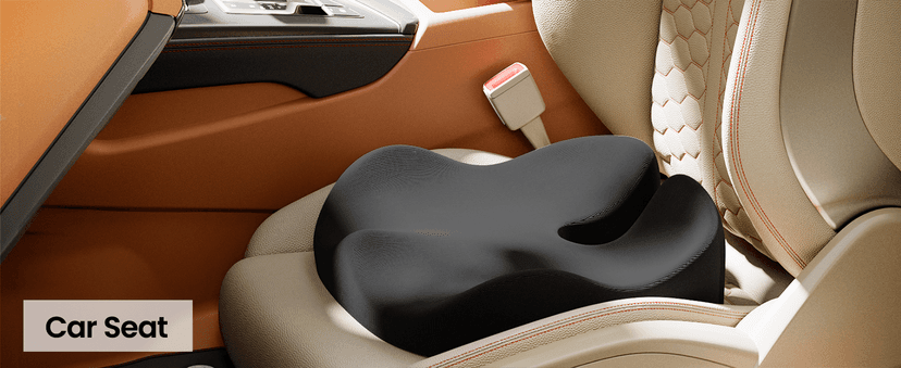 ProtoArc Seat Cushion, Office Chair Cushion for Sciatica, Coccyx Cushion, Ergonomic Memory Foam Seat Cushion for Car, Home, Pressure Relief Pad for Hip, Tailbone, All Day Comfort - Black