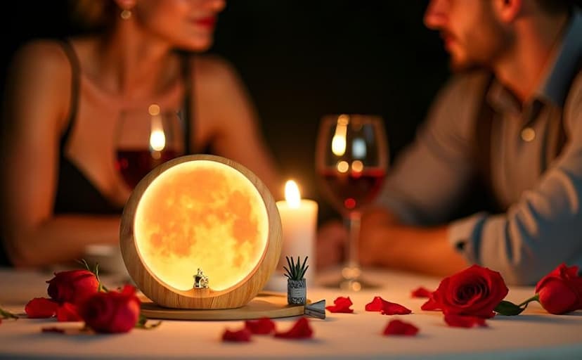 mamre Moon Lamp for Living Room, Decoration Night Light, Anniversary Valentine Gifts for Him, Mr & Mrs Signs for Wedding Table Décor, Home Gift Xmas Gift, Newlywed Couples Under The Full Moon