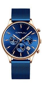 CRRJU Mens Stylish Casual Quartz Watches for Men Luxury Waterproof Calendar Chronograph Japan Movement Wristwatches