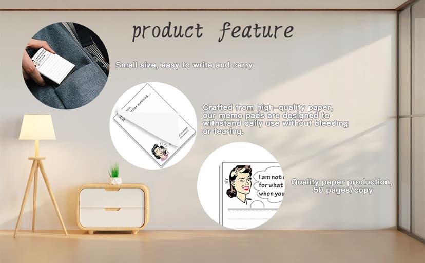 DUGUTUL 4 Funny Novelty Memo Pads,4 x 5.5 in(10x14cm),200 sheets,Coworker Gifts for Women,Funny Notepads for Office,Women Office Note Pad,Perfect Novelty gift for Boss,Coworker,Friend or Family(A)